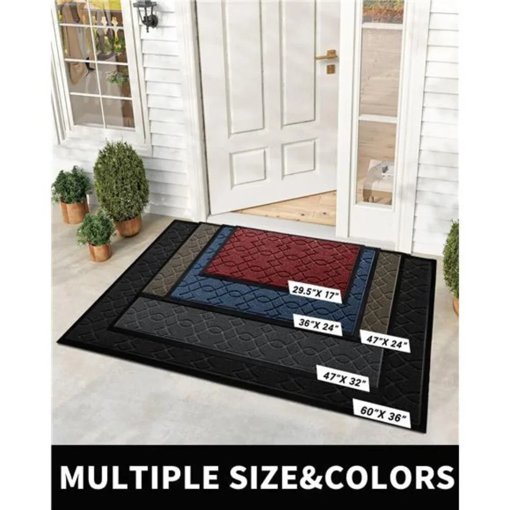 Front Door Mat, All-Season Waterproof Door Mats Outside Entrance, All-Weather